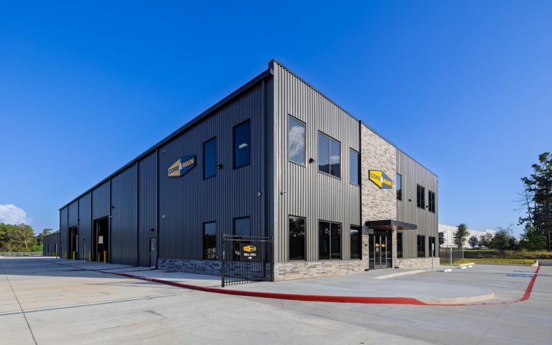 Photography documenting the completed CORE & Main industrial facility located in Conroe, Texas.
Commissioned by Rosenberger Construction to showcase the successful completion of a build-to-suit project designed to meet the specific operational requirements of CORE & Main, a leading distributor of water, sewer, storm drain, and fire protection products.
Images highlight architectural details, site layout, and construction quality as part of Rosenberger’s portfolio of industrial and commercial developments across Texas. Photographed by Mauricio Ramirez, Commercial and Industrial Photographer based in The Woodlands, Texas.