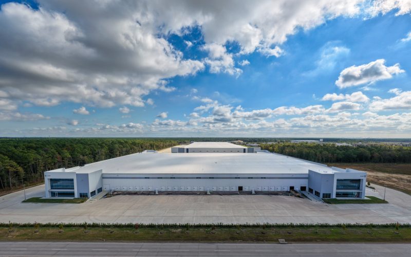 Exterior and aerial architectural photography of East Belt Logistics Park, a newly completed speculative industrial development by Rosenberger Construction, located at 12320 and 12330 Lockwood Road, Houston, TX 77044.